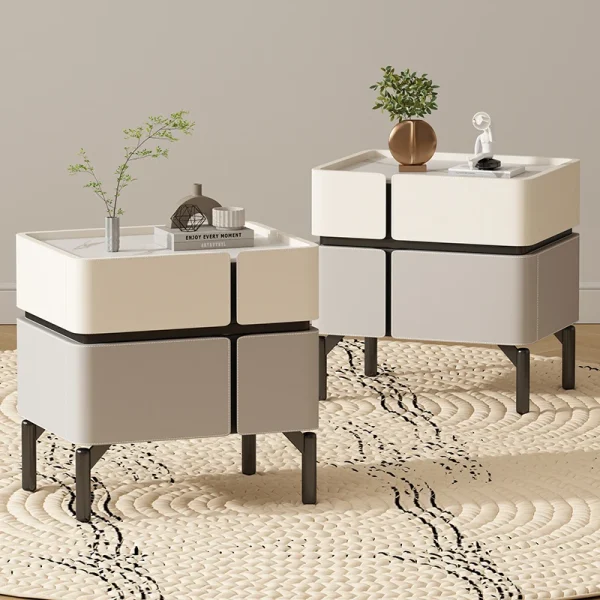 Italian Minimalist Designer High-end Solid Wood Bedside Table