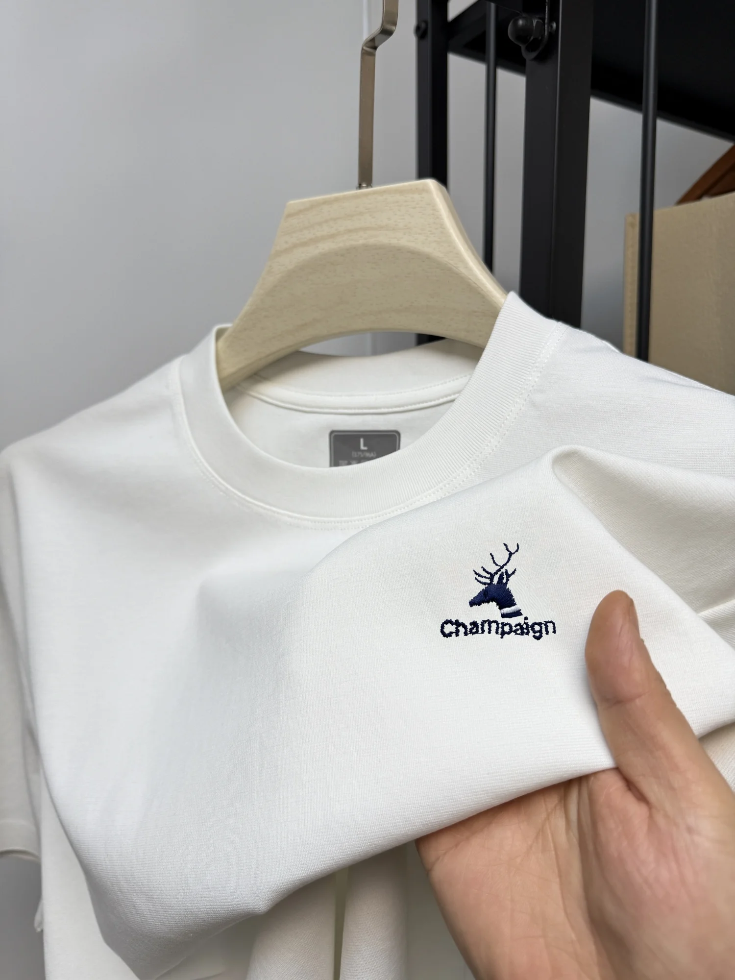 Premium Deer Embroidered Cotton Tee