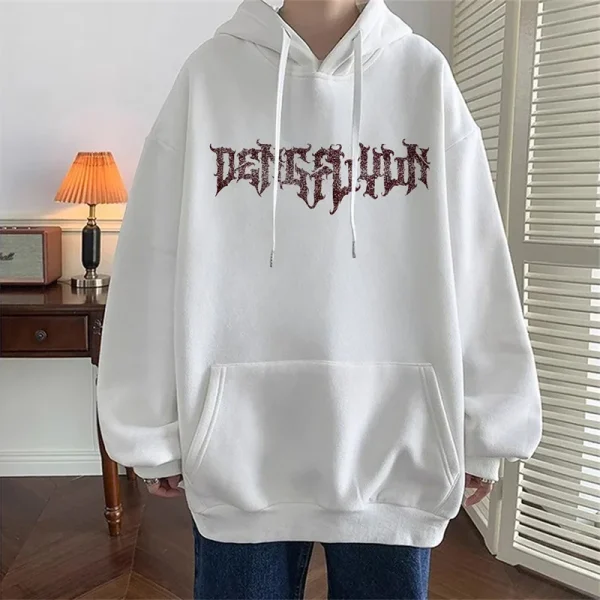 Harajuku Angel Graphic Hoodie – Y2K Oversized Sweatshirt