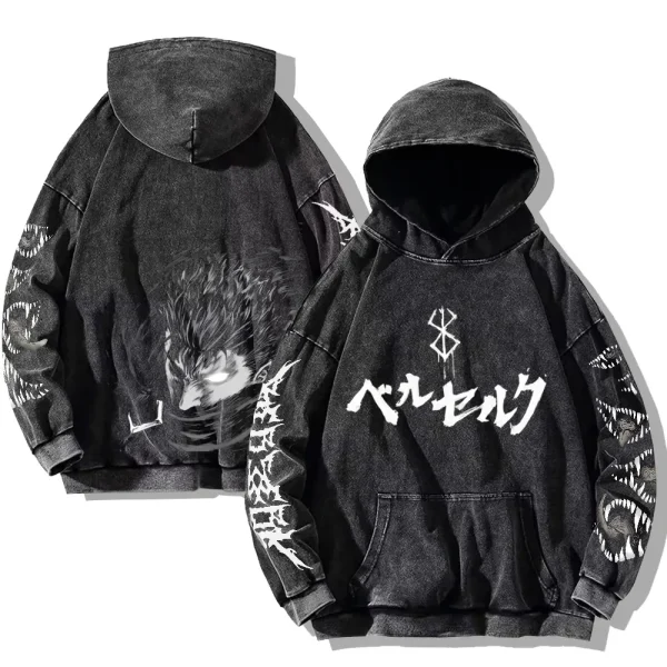Gothic Vintage Teeth Hoodie – Y2K Oversized Harajuku Pullover