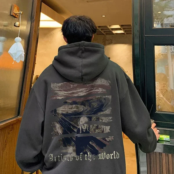 Gothic Graphic Hoodie – Oversized Y2K Streetwear for Men