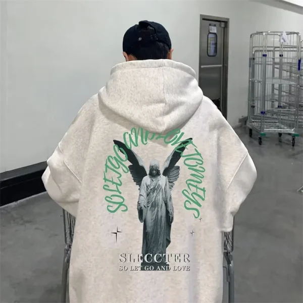 Angels Print Hoodie – Men’s Y2K Streetwear Pullover