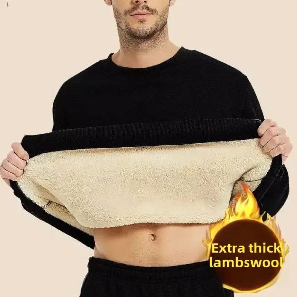 Men’s Lamb Velvet Thermal Hoodie – Winter Fleece Base Layer