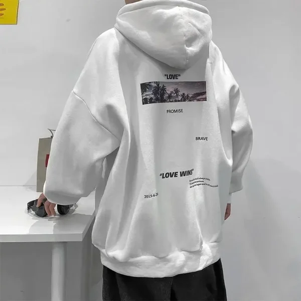 Men’s Trendy Hoodie – Oversized Hong Kong Style Pullover