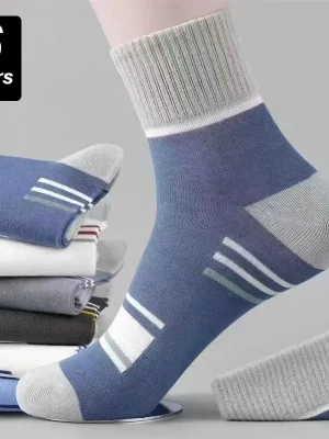 6 Pairs Men Socks Breathable Cotton