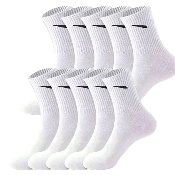 5/10 Pairs Men's High Waist Solid Unisex Sports Socks