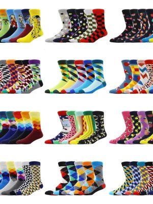 5-6 Pairs New High Quality Combed Cotton Men Socks