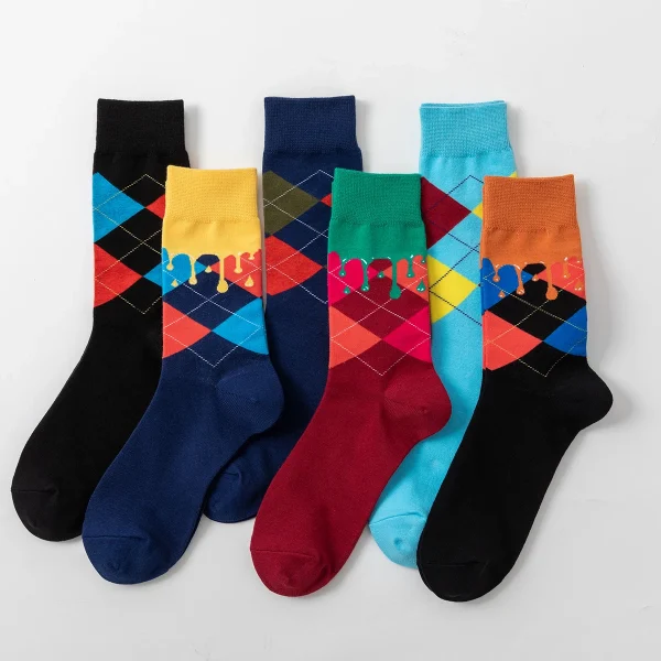5-6 Pairs New High Quality Combed Cotton Men Socks