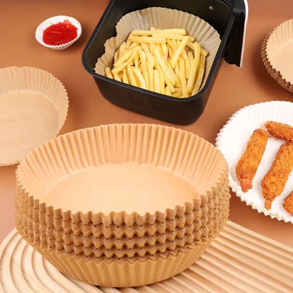50Pcs Air Fryer Disposable Paper Square Round Baking