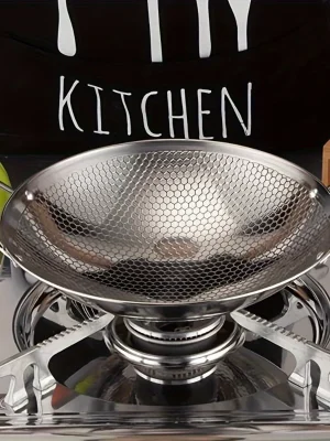 29cm Stainless Steel Honeycomb Skillet – Non-Stick, Scratch-Resistant