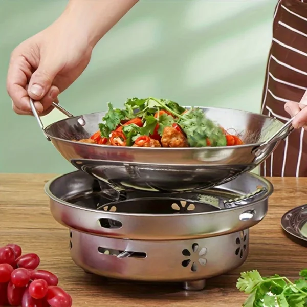 29cm Stainless Steel Honeycomb Skillet – Non-Stick, Scratch-Resistant
