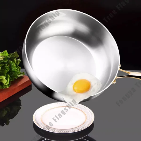 80476 zexqwn 316 Stainless Steel Deep Frying Pan – Non-Stick Wok for Gas & Induction Cooktops