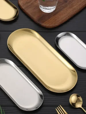 Stainless Steel Gold Dining Plate Dessert Plate