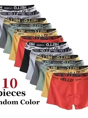 10PCS Men’s Boxer Shorts – Breathable, High-Stretch Underwear (L–4XL)
