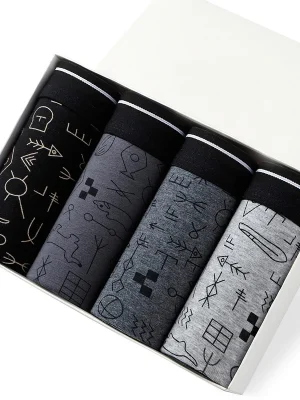 4pcs Men's Panties Sexy Shorts Cotton Underwear