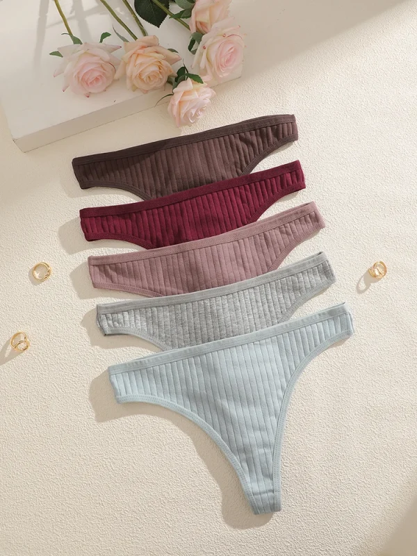 5pk G-strenger Dame – Bomull, Lav Midje