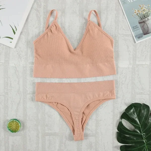 2 stk Undertøyssett for Dame – Sømløs Bralette og G-String, Sexy og Komfortabel