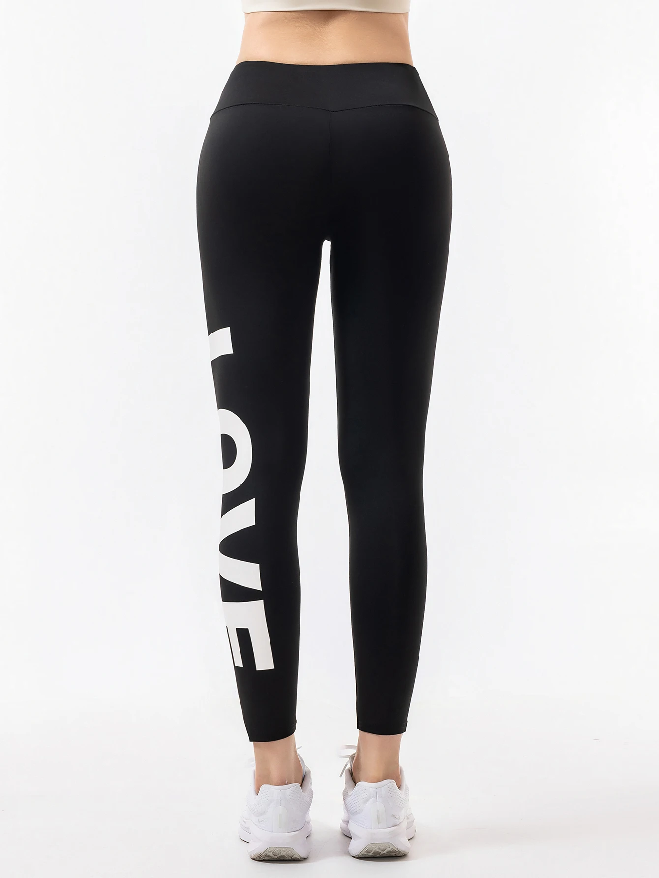 2025 Dame Leggings – Høytlivs Tynne Sportstights med Bokstaver