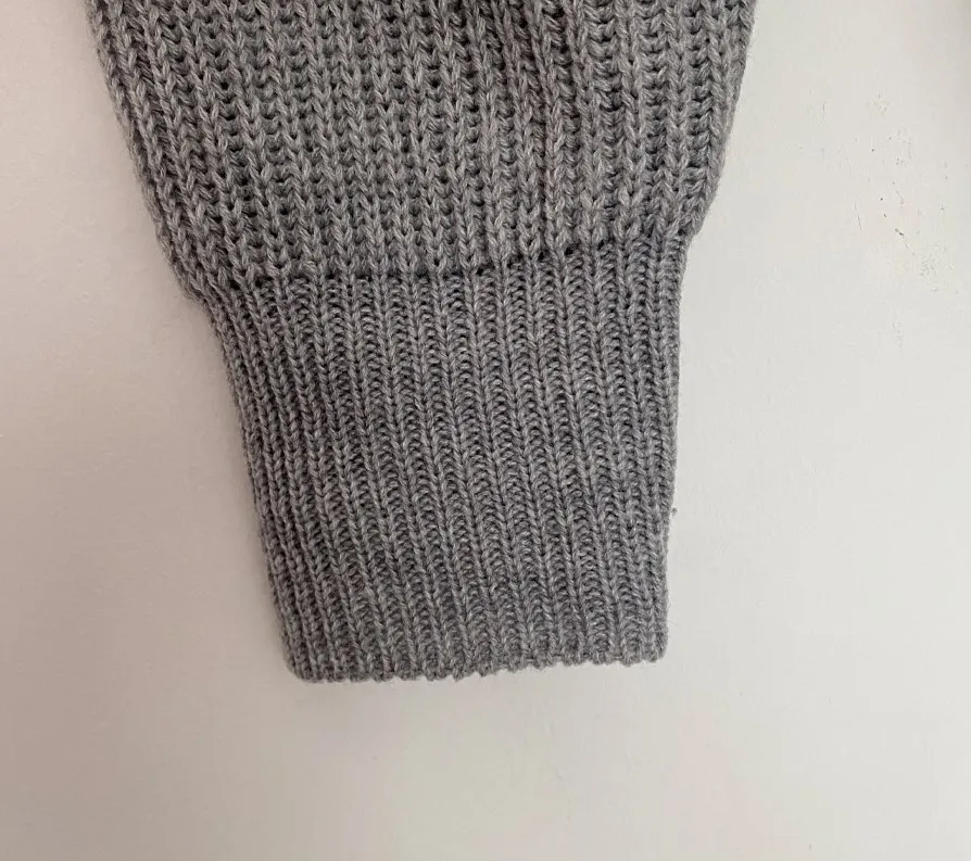 Slouchy Strikket Cardigan Dame – Langermet Ribbestrikket Åpen Front