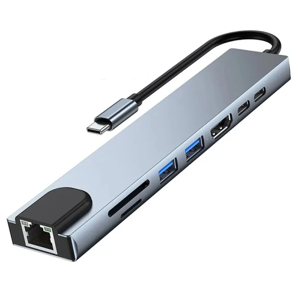8 in1 USB C HUB 3.0 Type C Splitter 4K Docking Station