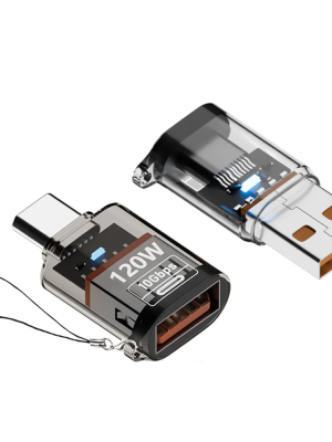 120W Type C To USB A OTG Adapter